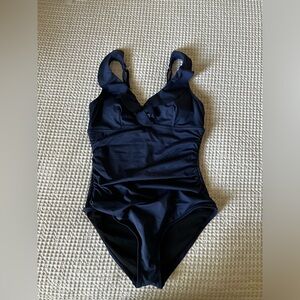 Cupshe Roaming River Ruffled V-Neck Slim & Sculpt One Piece